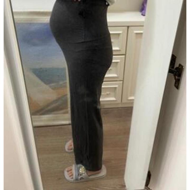 Pregnant women summer thin cotton wide legs pants loose maternity abdomen trousers high waist pregnancy full length belly pants