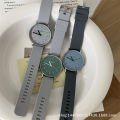 NAIDU Niche Color-block Disc Silicone Band Watch Women's Student Simple Small Fresh and Casual Mori College Style.