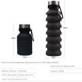 550ML Foldable Collapsible Telescopic Silicone Water Bottle Outdoor Water Cups Red.