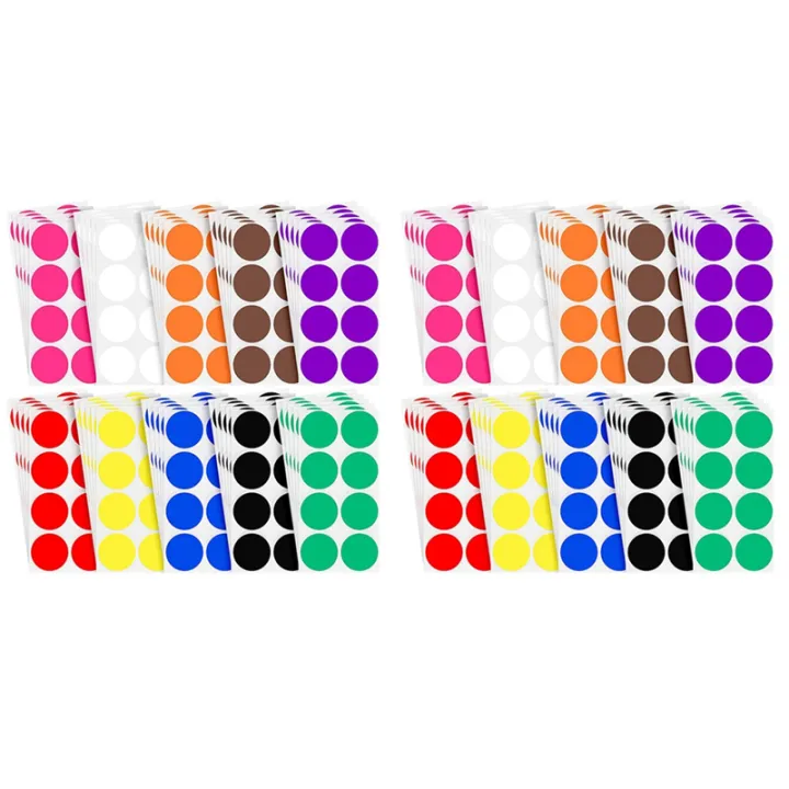 2 Inch Round Color Coding Sticker 10 Assorted Colors Circle Dot Labels ...