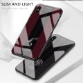 Jizetin for Realme 7 Pro Glass Back Cover Dargon Logo For Boys Glossy Tempered Glass Shockproof Soft Edge Phone Cases. 