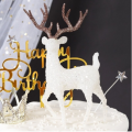 1/5Pcs Plastic Crystal Flash Deer Festival Forest Elk Dessert Table Decor Holiday Tree Ornaments Home Kid Gift Shop Display. 