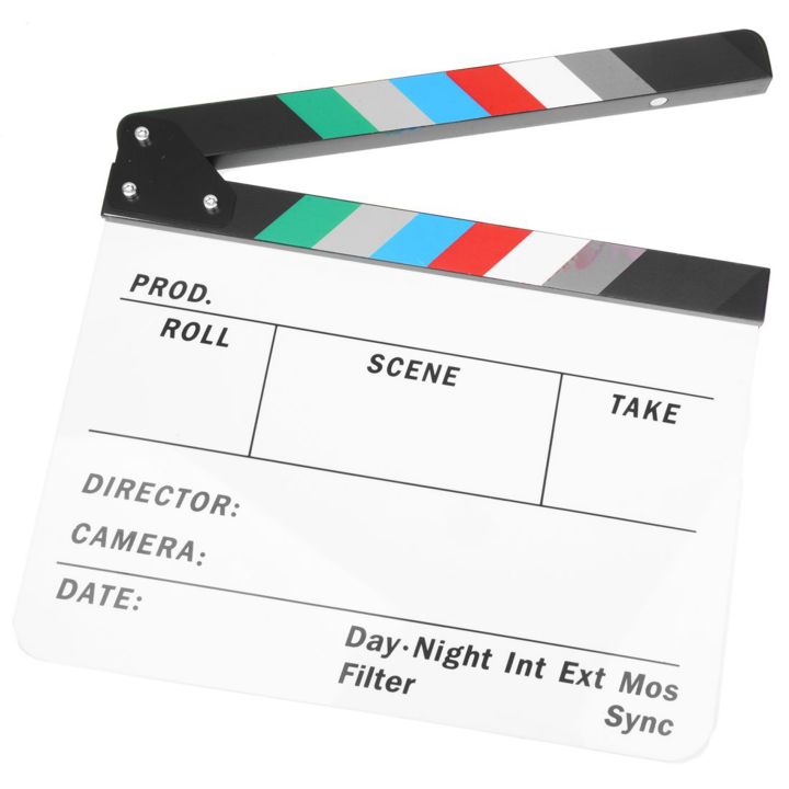 TWEXQNY%203X%20Generic%20Acrylic%20Colorful%20Clapperboard%20TV%20Film%20Movie%20Slate%20Cut%20Role%20Play%20Prop%20-%20Image%202