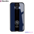 Jizetin for Samsung S8 Glass Back Cover Dargon Logo For Boys Glossy Tempered Glass Shockproof Soft Edge Phone Cases.