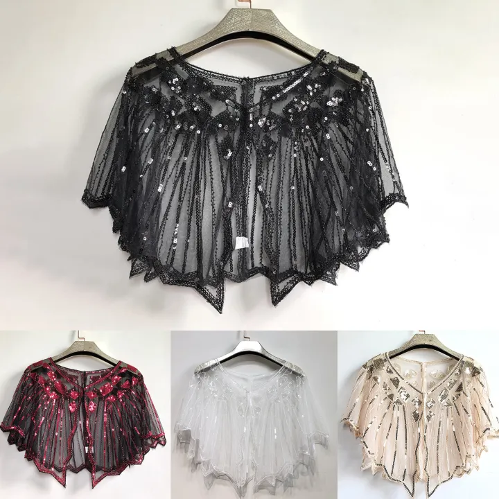 Women%20Cape%20Vintage%20Summer%20Beaded%20Sequin%20Shrug%20Flapper%20Dress%20Shawl%20-%20Image%206