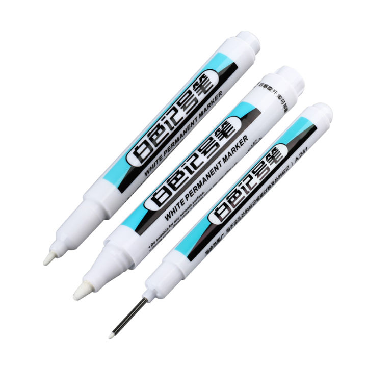 1/3Pcs%20White%20Marker%20Pens%20Oily%20Waterproof%20Permanent%20Paint%20Markers%20For%20Wood%20Rock%20Plastic%20Leather%20Glass%20Stone%20Metal%20Art%20Supplies%20-%20Image%206
