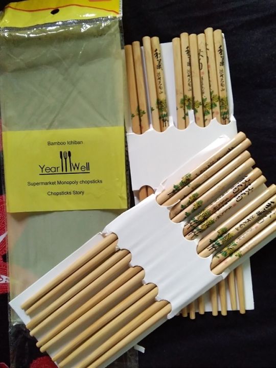 5Pair%2010Pcs%20Bamboo%20Chopsticks%20Chines%20traditional%20food%20Spoon%20Chopsticks%20-%20Image%204