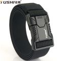 TUSHI New Unisex Elastic Belt Aluminium Alloy Quick Release Buckle Tough Stretch Nylon Men's Military Tactical Belt Accessories. 
