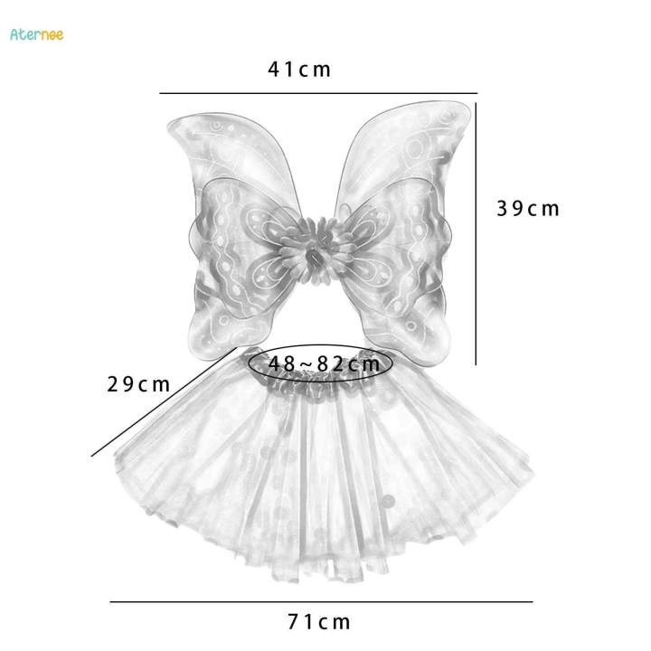 4Pcs%20Girls%20Fairy%20Costume%20Butterfly%20Wing%20Kids%20Princess%20Cosplay%20Fancy%20Dress%20Pink%20-%20Image%205