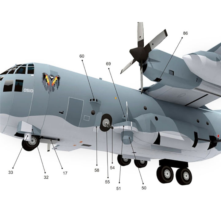 NIC YCG Buytra AC130 Ghost Aerial Gunship Aircraft Paper Model Military Fighter Paper Model