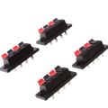 2Pcs- 4-WAY Speaker Terminal Block 4 Way Connector Vertical Amplifier PCB Mount 4 Positions Cables Jointing Clamp Test Clip Stereo Strip Shape Push Release Plate 2 Black 2 Red. 
