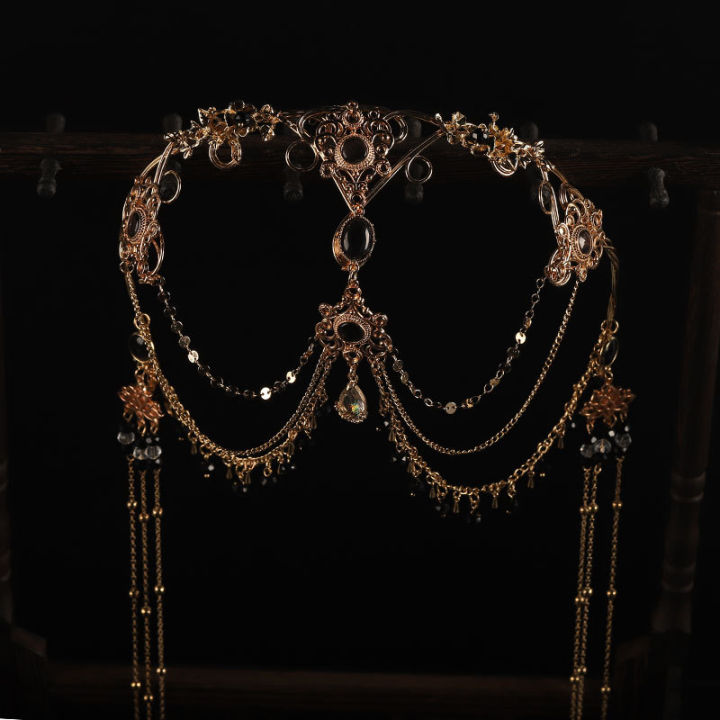 Photography:%20wedding%20dress,%20exotic%20hair%20accessories,%20headdress,%20heavy%20industry,%20vintage%20clothes,%20Hanfu%20accessories,%20jasmine,%20Western%20Regions,%20blue%20Dunhuang%20hair%20crown%20-%20Image%207