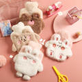 400ML Cute Stuffed Plush Water-Filled Hot Water Bag Non-Slip Heat Insulation 4 Colors Flannel Cover Square Hot Water Bag.