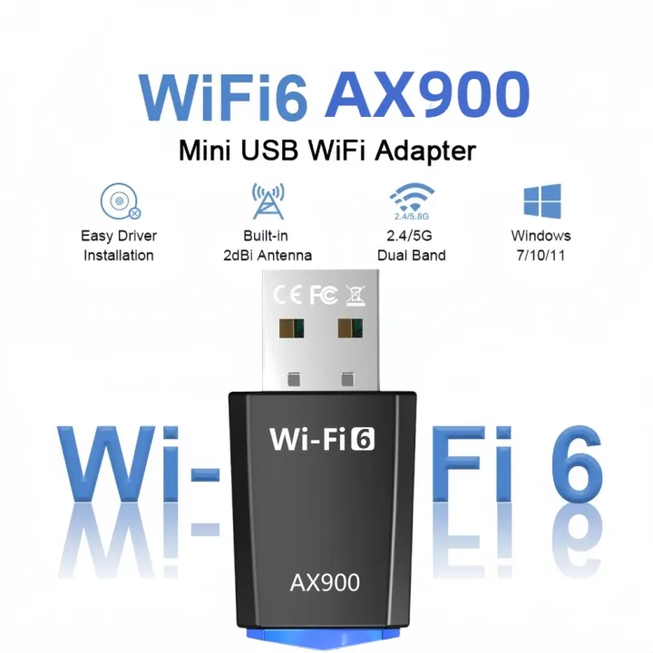 WiFi%206%20AX900%20USB%20WiFi%20Adapter%202.4G/5GHz%20900Mbps%20Wireless%20Ethernet%20WiFi%20Network%20Card%20Drive%20Free%20USB%20Dongle%20for%20PC%20Win10/11%20-%20Image%207