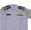 Men Formal Stripe Cotton Security Guard Shirt - Security Staff-Men's Security Guard uniforms for Guards with bach, solder, logo. 
