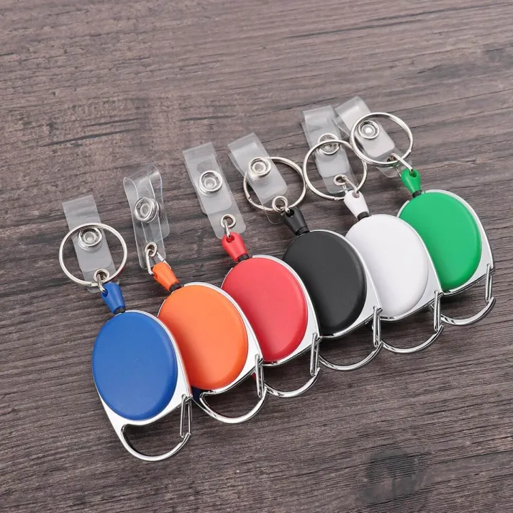 Key ring holder keyring keychain cord reel recoil badge id card office ...