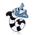 【beauty code store】Evil creature Viper snake Brooch Snake monster badge Two snake Lapel jewelry Gifts for children.