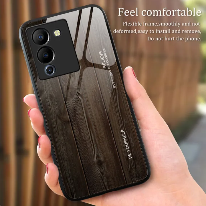 Vantime%20for%20Infinix%20Note%2012%20G96%20solid%20color%20wood%20grain%20back%20cover%20case%20-%20Image%205