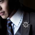 Navy Anchor Brooch With Zircon Rudder Corsage High-End Men'S Suit Accessories (1ps). 