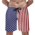 USA American Flag Board Shorts Patriotic Modern Stars Stripes Cute Beach Short Pants Men Printed Plus Size Swimming Trunks Gift.