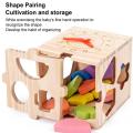 2023NEWShape Sorter Toy Wooden Cube Geometric Clock Intelligence Box Stacking and Sorting Color Educational Learning Toys Gift for Kids. 