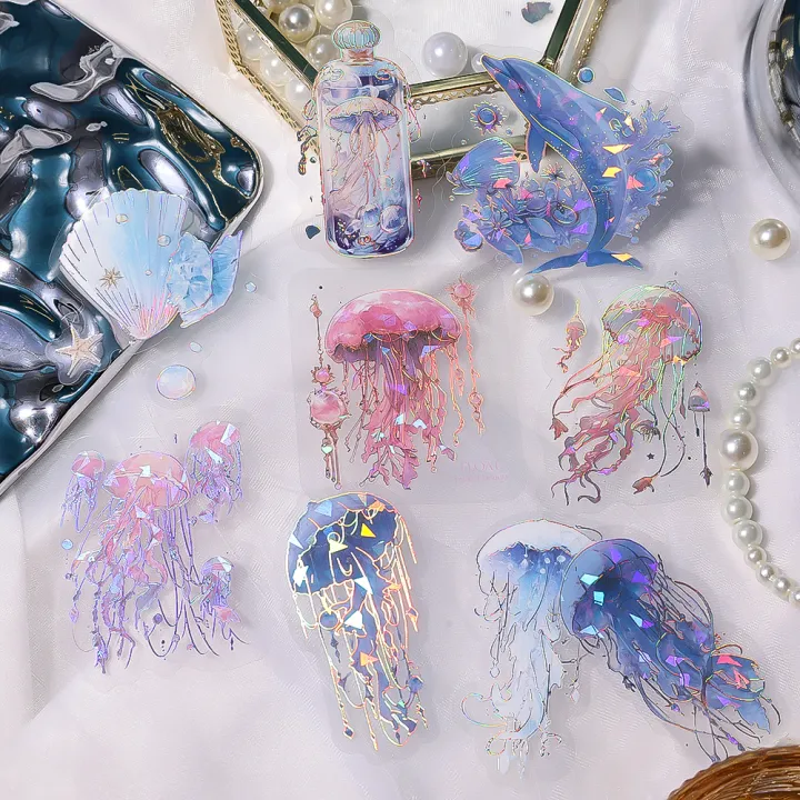 20Pcs/Set%20Cartoon%20Series%20Pet%20Sticker%20Pack%20Dreamy%20Watercolor%20Shell%20Ocean%20Material%20Handheld%20Guka%20Sticker%20Ledger%20Cup%20Graffiti%20Decals%20-%20Image%202