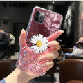 Phone Case iphone 12 Pro Max Transparent Bling Glitter Cases Soft Clear Shining Sequin Back Cover with Daisy Flowers Folding iphone12 Pro Max Case. 