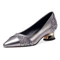women classic pointed toe pu leather slip on high heel shoes lady cool black office heel pumps zapatos de mujer a6512. 