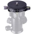 2X Camera Pan Base with Style Plate, 0.95cm Screw Aluminum Panoramic Ball Tripod Head with Bubble Level.