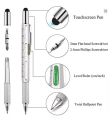 Multifunction Tool Pen, 6 in 1 Tool with Ballpoint Pen, Touch Screen Stylus, Ruler, Spirit Level, Flat-head. 