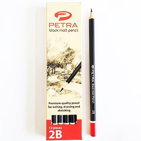 Petra 2B Black Matt Pencil 12 Pcs