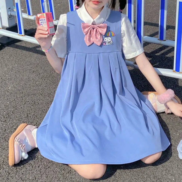 Summer%20New%20Sweet%20College%20Style%20Korean%20Style%20Japanese%20Style%20Suspender%20Dress%20for%20Female%20StudentsPoloCollar%20Shirt%20Two-Piece%20Suit%20-%20Image%208
