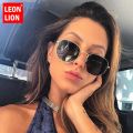 LeonLion 2021 Polygonal Sunglasses Women Glasses Lady Luxury Retro Metal Sun Glasses Vintage Mirror Oculos De Sol Feminino UV400.