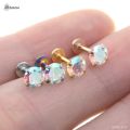 Starose 4pcs 2~5mm Rainbow Gem Nose Ring Labret Lip Piercing Kit Nostril Piercing Helix Studs Tragus Earrings Ear Piercing Oreja.