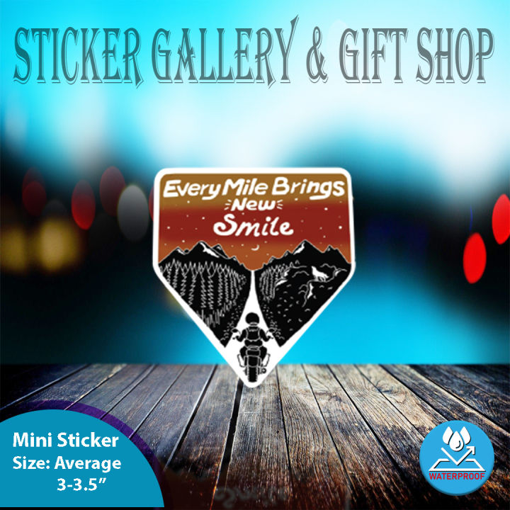 Bike Sticker |  Every mile brings Smile | ( Waterproof & Premium quality)/ Sticker Gallery & Gift Shop