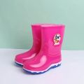 Children's High Top Rain Boots Boys And Girls Soft Bottom Non Slip Waterproof Were Resistant Plush Warm Candycolor Rain Boots. 