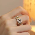 Vintage Copper Coin Abacus Bead Ring Chinese Lucky Money Rich Healthy Crystal Piyao Pi Yao Ring Fortune Abacus Ball Ring.