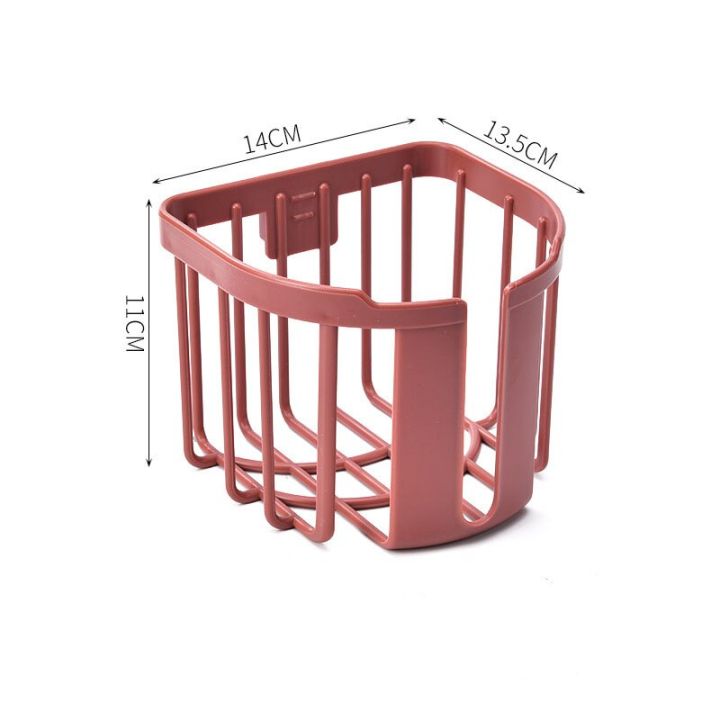 Toilet Paper Holder Tissue Rack Wall Mounted Bathroom Kitchen Roll Holder Adhesive Hanging Tissue Basket Drainage Storage Shelf