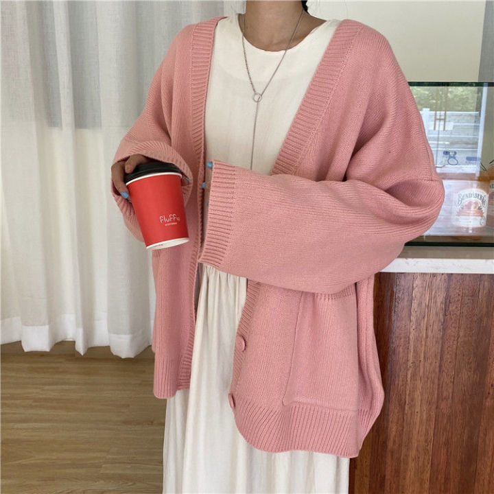 Autumn%20and%20Winter%20New%20Lazy%20Wind%20Sweet%20Gentle%20Sweater%20Female%20Student%20Korean%20Style%20Loose%20Thick%20Knitted%20Cardigan%20Top%20Coat%20-%20Image%205