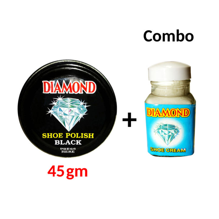 45gm Large Black Shoe & Boot Polish With Shoe Cream Combo Set