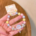 Cartoon children's bracelet female princess jelly color beads cute girl baby bracelet student jewelry hand. 
