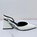 TRAF White Pumps Women 2024 Spring Thick Heels High Heels Women Sandals Fashion Pointed Elegant Office Woman Heeled Shoes. 
