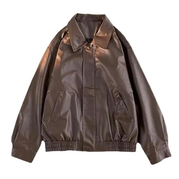 Hong%20Kong%20Style%20Leather%20Jacket%20Men%20Loose%20Fitting%20Men's%20Clothing%20Trendy%20Brand%20PU%20with%20Lapel%20Collar%20Coats%20Spring%20Autumn%20Seasons%20-%20Image%205