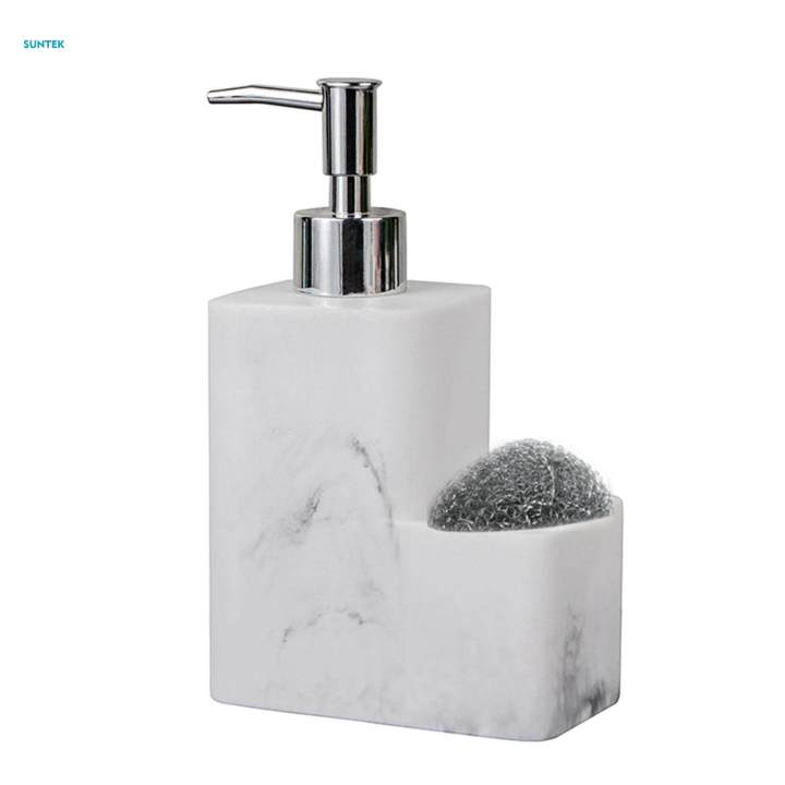 350ml%20Dish%20Soap%20Dispenser%20Pump%20Bottle%20Organizer%20Holder%20with%20Storage%20Compartment%20Marble%20Surface%20Refillable%20for%20-%20Image%206