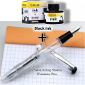 Fountain pen Dollar FP 717i Transparent Fountain Pen students Office calligraphy piston ink system with Black/Blue ink. 