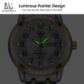 LouisWill Men’s Watch Fashion Quartz Watch Watches Steel Strap Watches 30M Waterproof Watch Large Number Dial Watches Luxury Design Watch Wristwatch With Calender Luminous Pointer. 