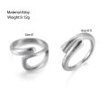 2Pcs Personality Irregular Silver Metal Open Rings Adjustadble Jewelry New 2025.