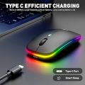 Rechargeable Bluetooth Wireless Mouse with 2.4GHz USB RGB 1600DPI Mouse for Computer Laptop Tablet PC Macbook Gaming Mouse Gamer.