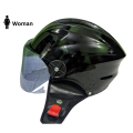 SMS Pelion Half Face Helmet for Women | ABS Strong Body, Soft Foam Interior, Wind-Proof Leather Lining, Ladies V-Cut Design, Visor Supported Motorcycle & Cycling Helmet.
