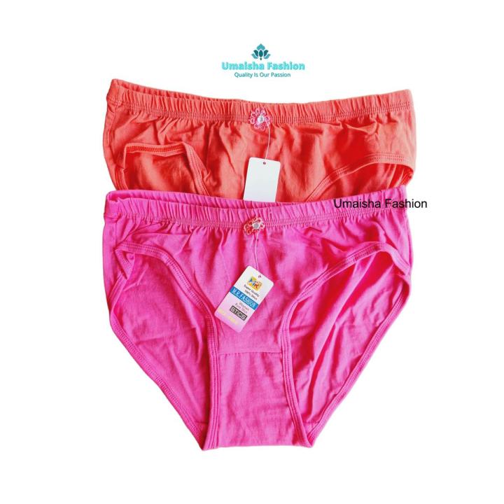 Pure Cotton Pad Setup Underwear for Women/Girls/Ladies Pantie - 2pcs